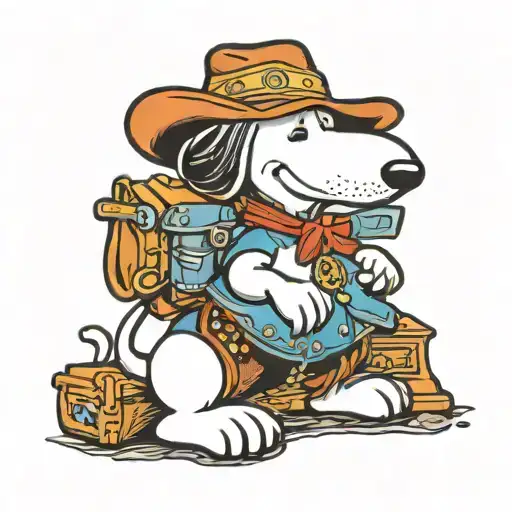 American Traditional Cowboy Snoopy Dressed