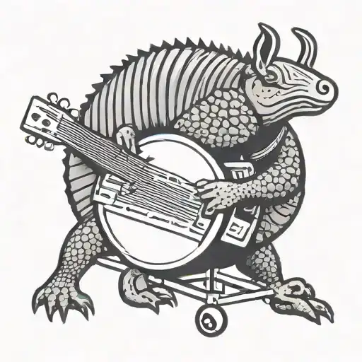 Armadillo Playing A Pedal Steel Guitar