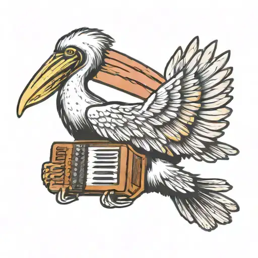 Pelican Playing An Accordion