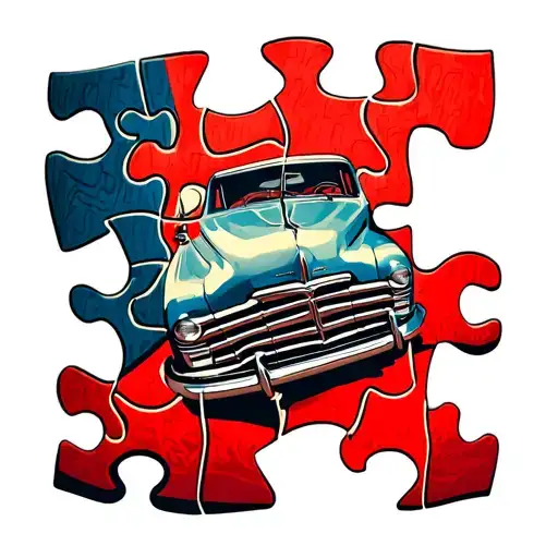 1949 Plymouth Business Coupe Puzzle Pieces Forming