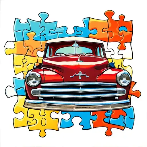 1949 Plymouth Business Coupe Puzzle Pieces For Autism
