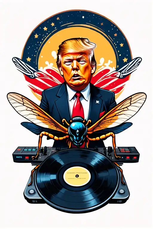 Donald Trump Insect Dj Spinning Records