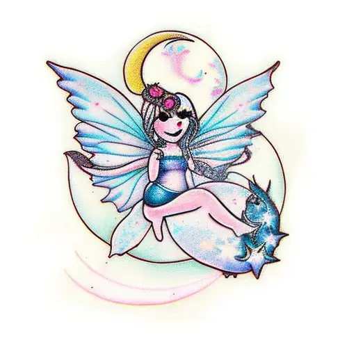 Pregnany Fairy Under Moon