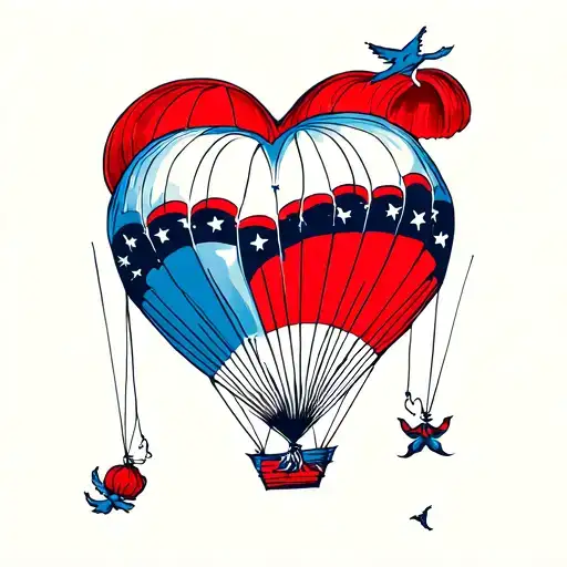 Parachute Descending Fron A Heart