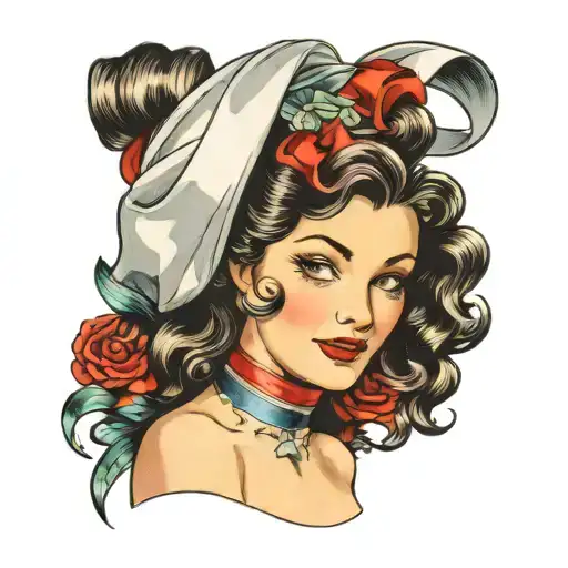 Lady Head Unwrapping Like A Ribbon