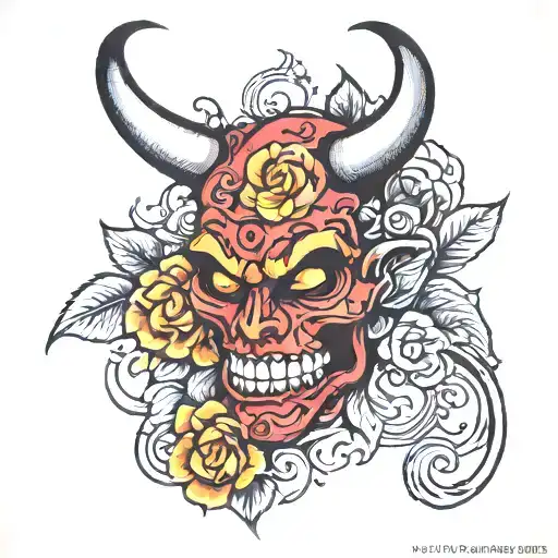 Devil Head Half Flowers