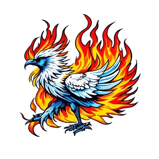 Phoenix Rising From Flames