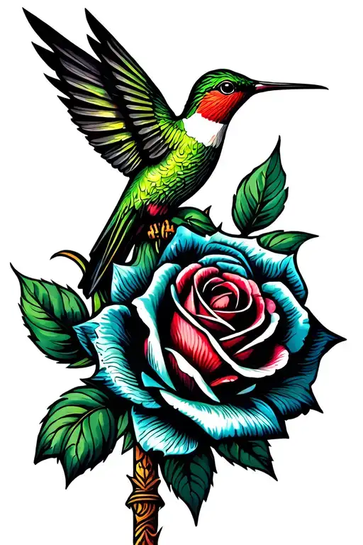 Murugan Divine Spear Rose And Hummingbird