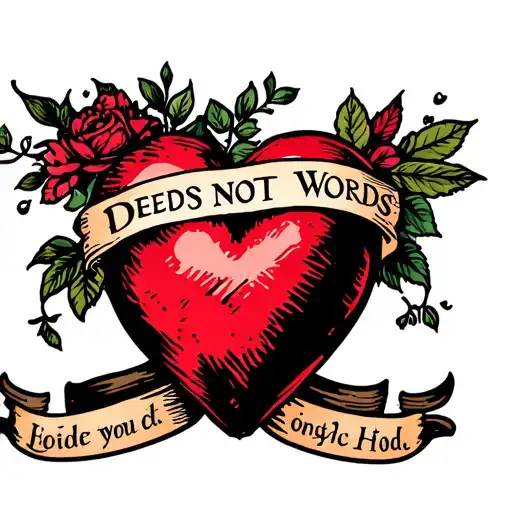 Heart With Deeds Not Words In Text