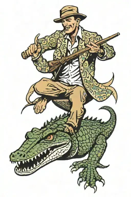 Florida Man Riding Alligator