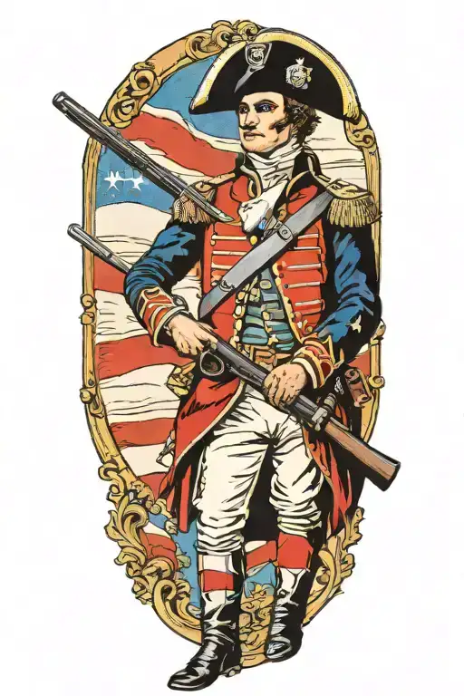 Napoleon Soldier Holding A Charleville M1777 Revolutionnaire Musket
