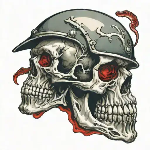 The Bloody Skull Of A Military Man