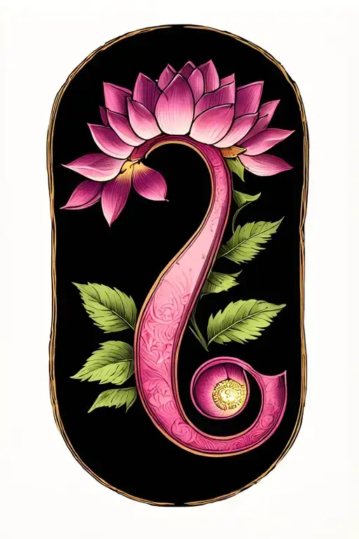 Semicolon Made Of Lotus Petals