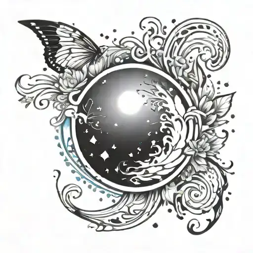 Half A Circle With Gradient Splatter From The Bottom