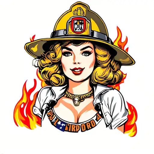 Fire Fighter Pinup Girl