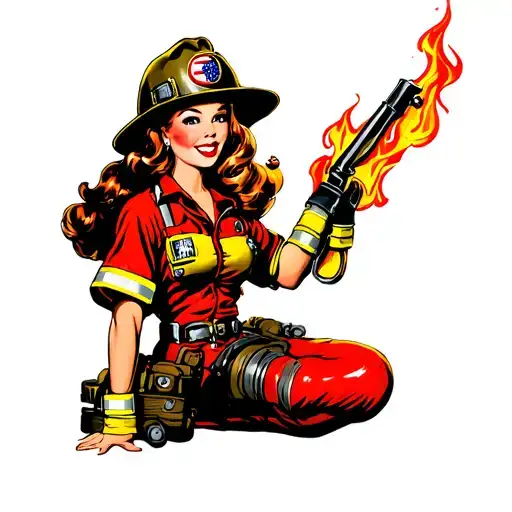 Fire Fighter Pinup Girl