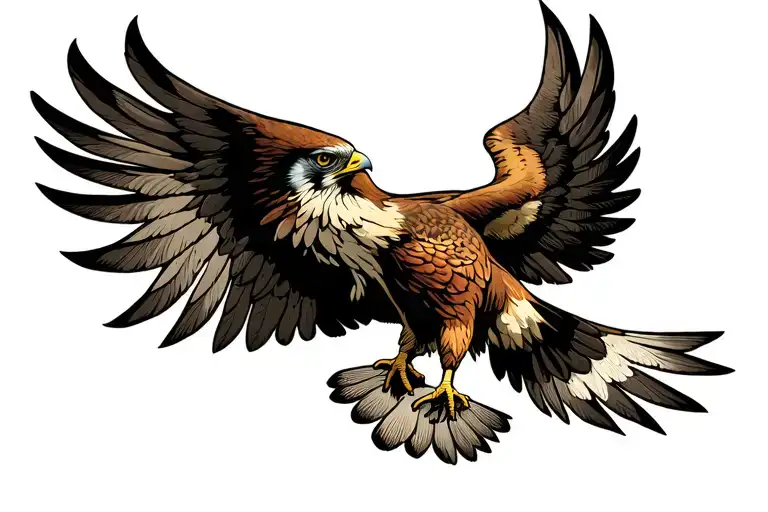 Falcon Wings Spread Underside View