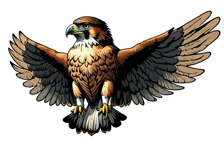 Falcon Wings Spread Underside View
