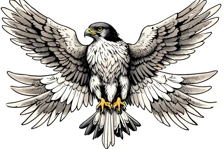 Falcon Wings Spread Underside View