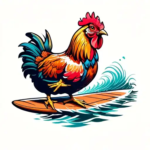 Handsome Chicken Surfing
