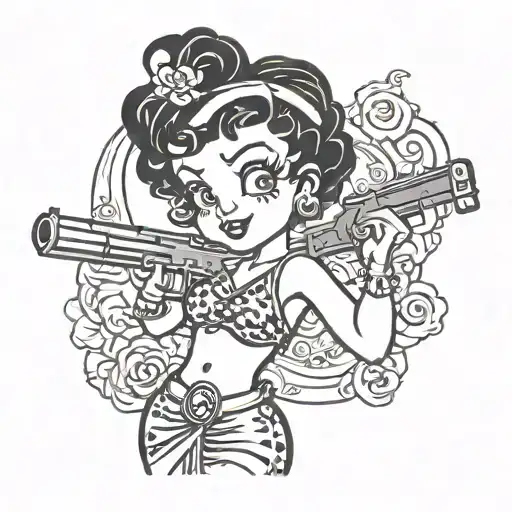 Betty Boop Holding A Gun