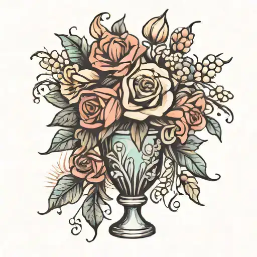 Vase Filled With A Bouquet
