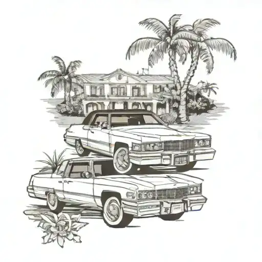A 1982 Cadillac Coupe Deville On A Road