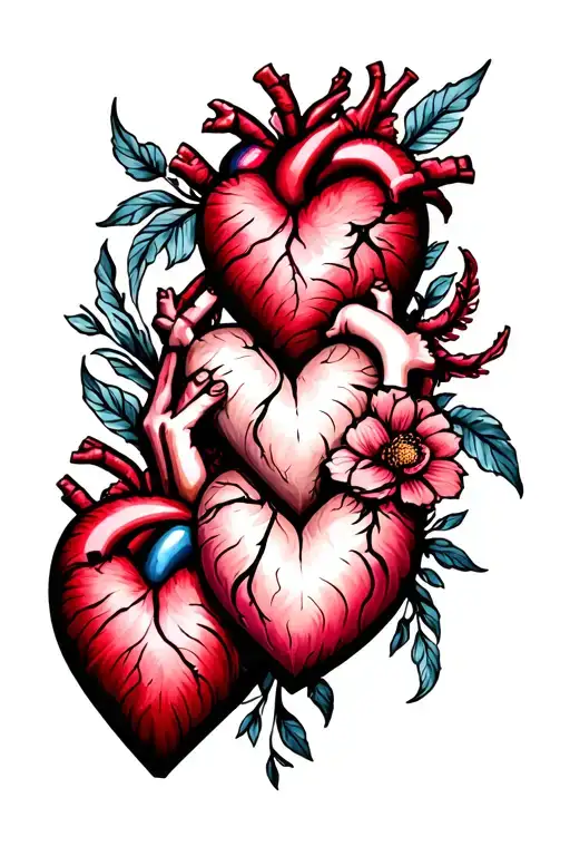 3 Humans Hearts Connected