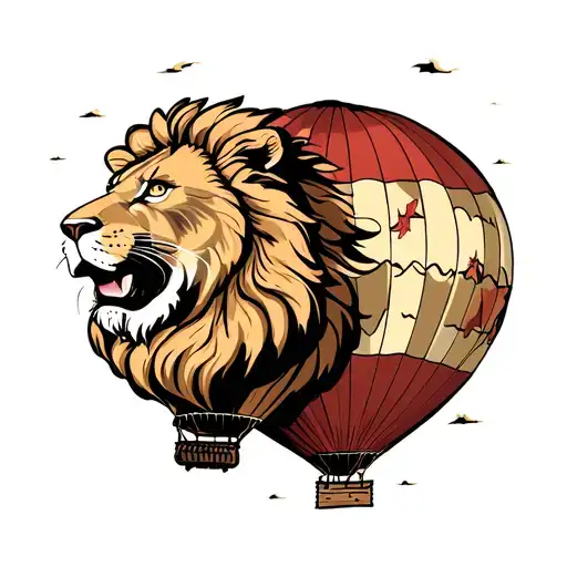 Hot Air Balloon With Lion Head