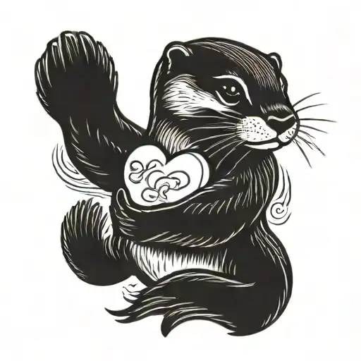 Otter Holding A Heart