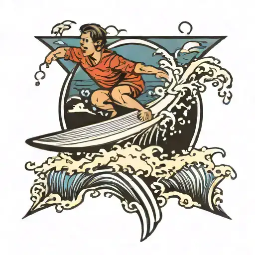 Surfer Under Wave