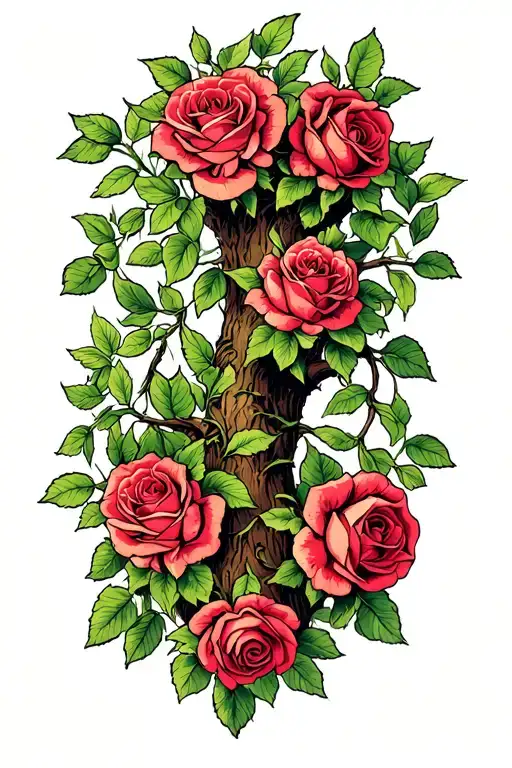 Willow Tree With Roses