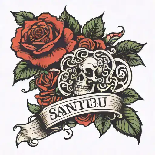 Put My Last Name Santu And Make It Look Royalty Put Some Red Roses And Make It A Sleeve