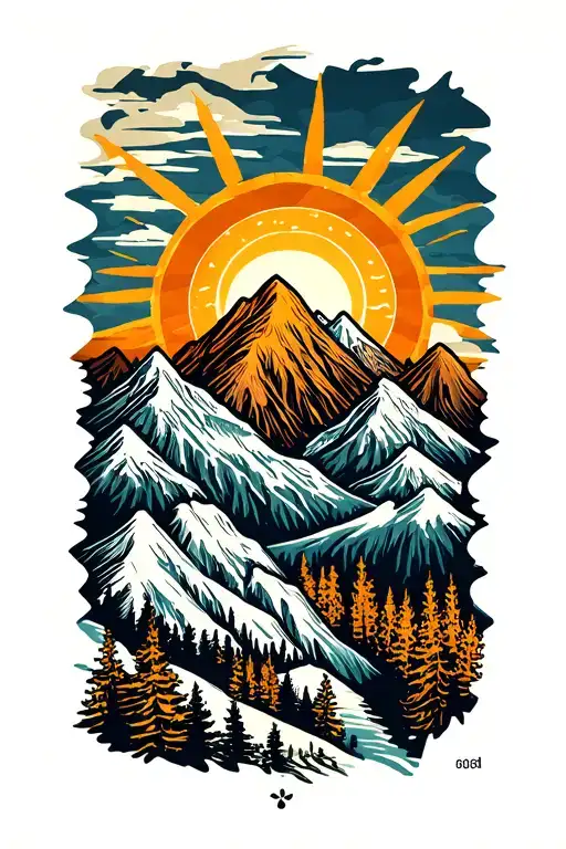 Mountains And Sun