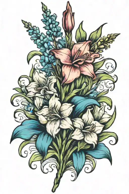 Gladiolus And Narcissus Flower Bouquet