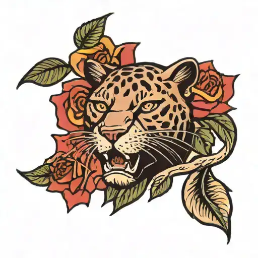 Panther And Roses