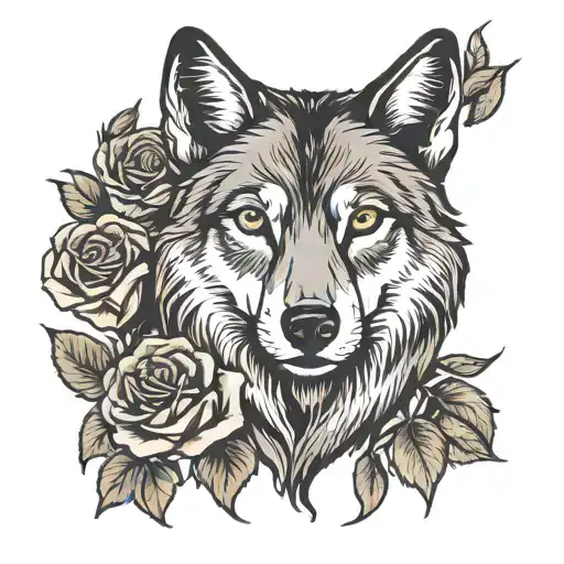 Wolf And Roses