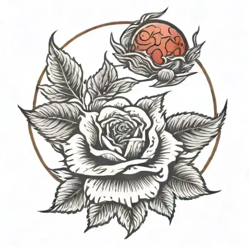 Rose Forming A Blood Moon