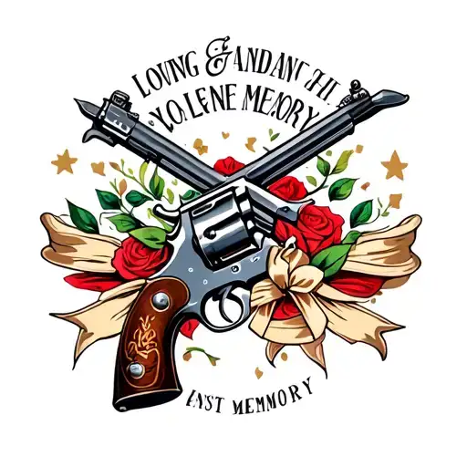 Gun And Ribbon In Loving Memory