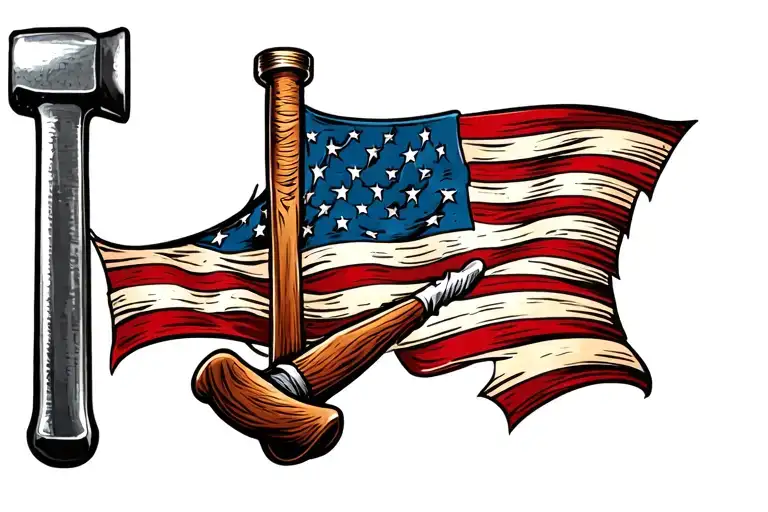 American Flag Hammer And Bat
