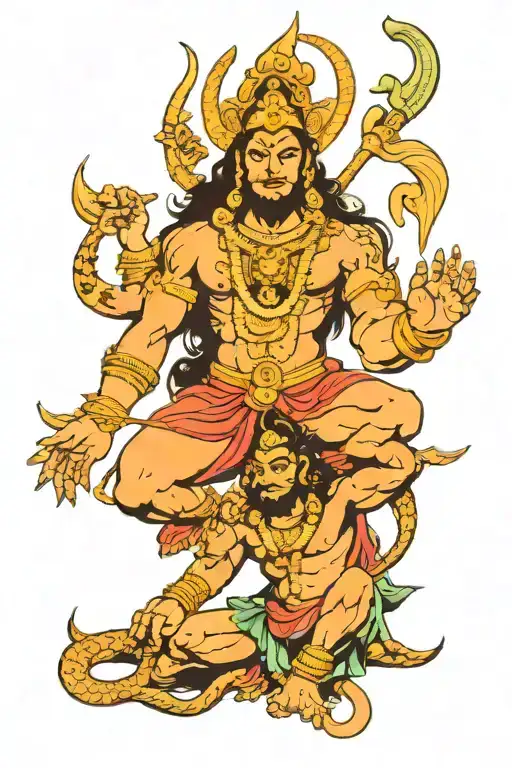 Shiva And Hanuman