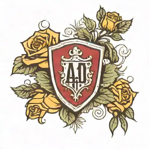 Alpha Phi Omega Crest Shield With Roses