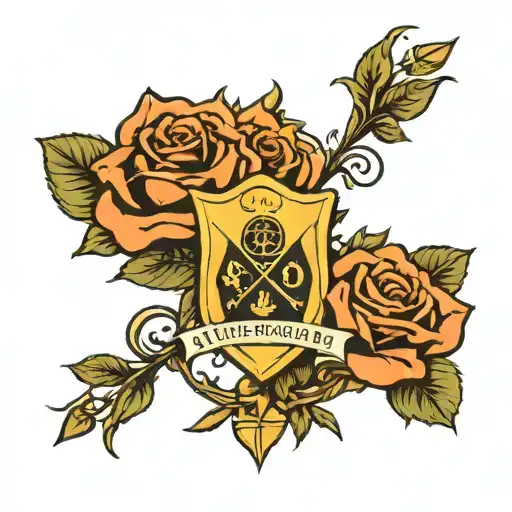 Alpha Phi Omega Crest Shield With Roses