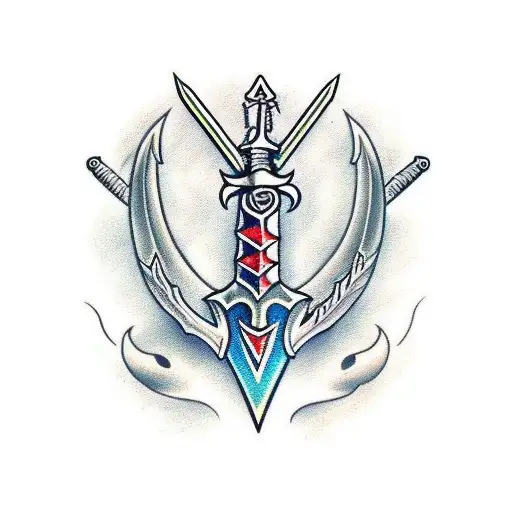 A Scary Sword With Diamond Designs On It