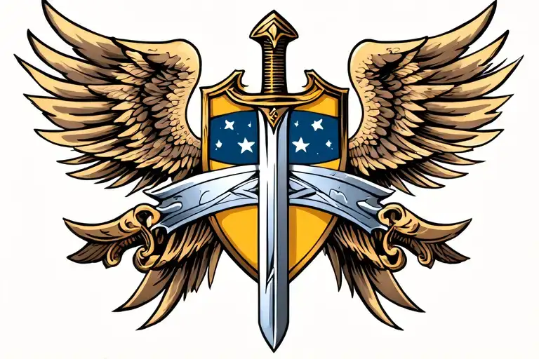 St Micheal Sword And Shield One Piece Centered