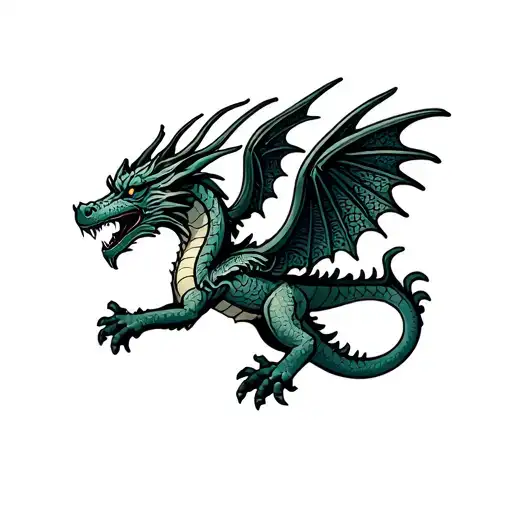 Dragon With Lace Wings Spread