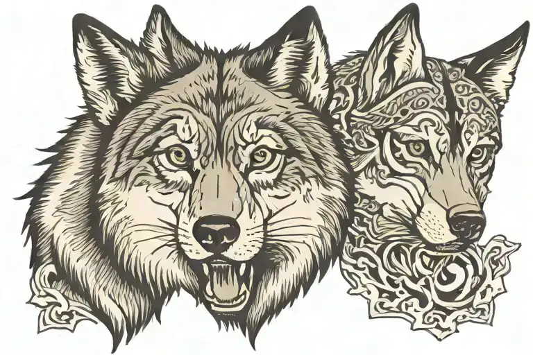 Wolfs Face Which Half