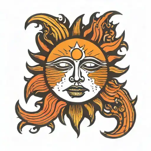 Sun With A Face Eyes Closed