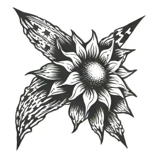 Shooting Star With Sunflower Petal Trail