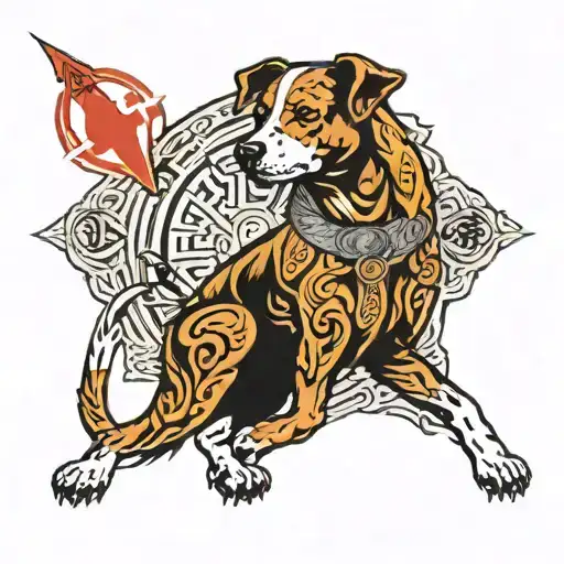 Dog Protecting Noble Eightfold Path Leading